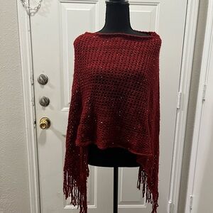 Elegant Red Knit Women's Sweater